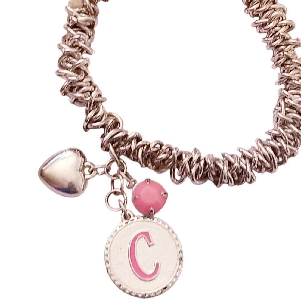 JUSTICE for Kids Charm Bracelet Monogram "C" Stretch